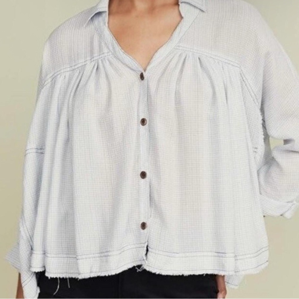 Free People We The Free Rainbow Picnic Button Top